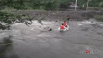 长寿湖河水猛涨 30余人被困河滩 - 重庆晨网