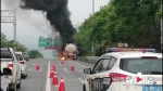 视频 水泥罐车高速上自燃 多个收费站临时管制 - 重庆晨网