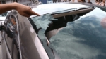 停车场下起玻璃雨 多辆汽车受了伤 - 重庆晨网