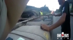 错了错了！大货车高速路爆胎 司机猛踩刹车后车辆自燃 - 重庆晨网
