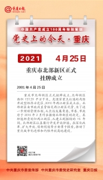 党史上的今天·重庆丨2001年4月25日 重庆市北部新区正式挂牌成立 - 重庆晨网