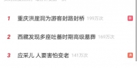 “重庆洪崖洞为游客封路封桥”登上微博热搜第一。 截图 - 重庆晨网