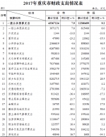 重庆发布2017年财政预算执行情况 - 财政厅