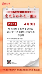 党史上的今天·重庆丨2018年4月9日 中共重庆市委全委会审议通过关于营造良好政治生态等意见 - 重庆晨网